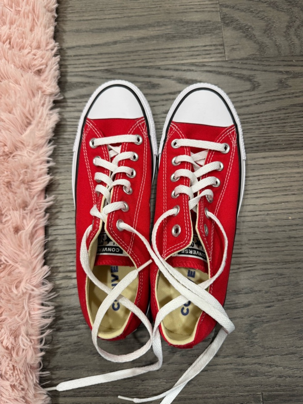 Converse Red Low Top All Star Sneakers - Picture 4 of 5